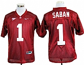 Alabama Crimson Tide #1 Nick Saban Red NCAA Jerseys,baseball caps,new era cap wholesale,wholesale hats