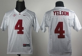 Alabama Crimson Tide #4 T.J Yeldon White Kids Jerseys,baseball caps,new era cap wholesale,wholesale hats