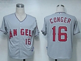 Anaheim Angels #16 Conger Grey Cool Base Jerseys,baseball caps,new era cap wholesale,wholesale hats
