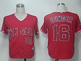 Anaheim Angels #16 Conger Red Cool Base Jerseys,baseball caps,new era cap wholesale,wholesale hats