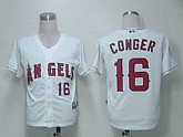 Anaheim Angels #16 Conger White Cool Base Jerseys,baseball caps,new era cap wholesale,wholesale hats