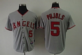 Anaheim Angels #5 PUJOLS Gray Jerseys,baseball caps,new era cap wholesale,wholesale hats