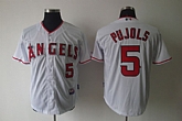 Anaheim Angels #5 PUJOLS White Jerseys,baseball caps,new era cap wholesale,wholesale hats