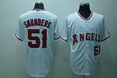 Anaheim Angels #51 Saunders white Jerseys,baseball caps,new era cap wholesale,wholesale hats