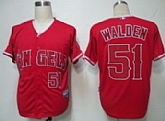 Anaheim Angels #51 Walden Red Jerseys,baseball caps,new era cap wholesale,wholesale hats