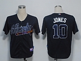 Atlanta Braves #10 Jones Dark Blue Cool Base Jerseys,baseball caps,new era cap wholesale,wholesale hats