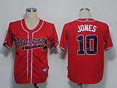 Atlanta Braves #10 Jones Red Cool Base Jerseys,baseball caps,new era cap wholesale,wholesale hats