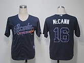 Atlanta Braves #16 McCANN Blue Cool Base Jerseys,baseball caps,new era cap wholesale,wholesale hats