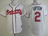 Atlanta Braves #2 B.J. Upton White Jerseys,baseball caps,new era cap wholesale,wholesale hats