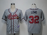 Atlanta Braves #32 Lowe Grey Cool Base Jerseys,baseball caps,new era cap wholesale,wholesale hats