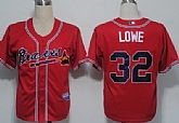Atlanta Braves #32 Lowe Red Jerseys,baseball caps,new era cap wholesale,wholesale hats
