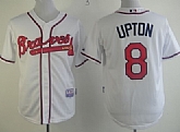 Atlanta Braves #8 Justin Upton White Jerseys,baseball caps,new era cap wholesale,wholesale hats
