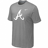 Atlanta Braves Heathered Nike L.Grey Blended T-Shirt,baseball caps,new era cap wholesale,wholesale hats