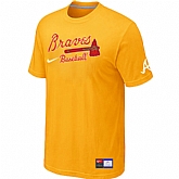Atlanta Braves Yellow Nike Short Sleeve Practice T-Shirt,baseball caps,new era cap wholesale,wholesale hats
