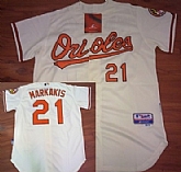 Baltimore Orioles #21 Nick Markakis Cream Jerseys,baseball caps,new era cap wholesale,wholesale hats