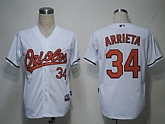 Baltimore Orioles #34 Arrieta White Cool Base Jerseys,baseball caps,new era cap wholesale,wholesale hats