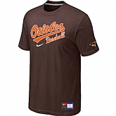 Baltimore Orioles Brown Nike Short Sleeve Practice T-Shirt,baseball caps,new era cap wholesale,wholesale hats