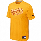 Baltimore Orioles Yellow Nike Short Sleeve Practice T-Shirt,baseball caps,new era cap wholesale,wholesale hats