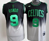 Boston Celtics #9 Rajon Rondo Black And Gray Fadeaway Fashion Jerseys,baseball caps,new era cap wholesale,wholesale hats