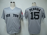 Boston Red Sox #15 Pedroia Grey Jerseys,baseball caps,new era cap wholesale,wholesale hats