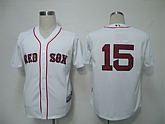 Boston Red Sox #15 Pedroia white cool base Jerseys,baseball caps,new era cap wholesale,wholesale hats
