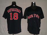 Boston Red Sox #18 Daisuke Matsuzaka Dark Blue Embroidered Jerseys,baseball caps,new era cap wholesale,wholesale hats
