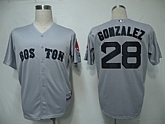 Boston Red Sox #28 Gonzalez Grey Jerseys,baseball caps,new era cap wholesale,wholesale hats