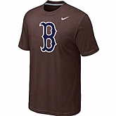 Boston Red Sox Heathered Nike Brown Blended T-Shirt,baseball caps,new era cap wholesale,wholesale hats
