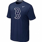 Boston Red Sox Heathered Nike D.Blue Blended T-Shirt,baseball caps,new era cap wholesale,wholesale hats