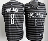 Brooklyn Nets #8 Deron Williams Gray With Black Pinstripe Jerseys,baseball caps,new era cap wholesale,wholesale hats