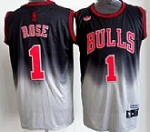 Chicago Bulls #1 Derek Rose Black And Gray Fadeaway Fashion Jerseys,baseball caps,new era cap wholesale,wholesale hats