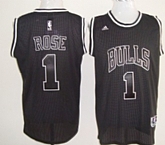 Chicago Bulls #1 Derrick Rose Full Black With White Shadow Swingman Black Jerseys,baseball caps,new era cap wholesale,wholesale hats