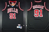 Chicago Bulls #91 Dennis Rodman Black With Bulls Throwback Swingman Jerseys,baseball caps,new era cap wholesale,wholesale hats