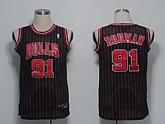 Chicago Bulls #91 Rodman black(red letters) strip swingman Jerseys,baseball caps,new era cap wholesale,wholesale hats