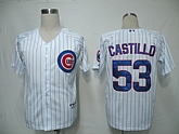 Chicago Cubs #53 Castillo White Strip Jerseys,baseball caps,new era cap wholesale,wholesale hats