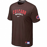 Chicago Cubs Brown Nike Short Sleeve Practice T-Shirt,baseball caps,new era cap wholesale,wholesale hats