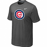 Chicago Cubs Nike Heathered D.Grey Club Logo T-Shirt,baseball caps,new era cap wholesale,wholesale hats