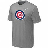 Chicago Cubs Nike Heathered L.Grey Club Logo T-Shirt,baseball caps,new era cap wholesale,wholesale hats
