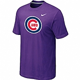 Chicago Cubs Nike Heathered Purple Club Logo T-Shirt,baseball caps,new era cap wholesale,wholesale hats