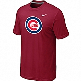 Chicago Cubs Nike Heathered Red Club Logo T-Shirt,baseball caps,new era cap wholesale,wholesale hats