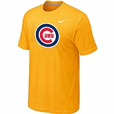 Chicago Cubs Nike Heathered Yellow Club Logo T-Shirt,baseball caps,new era cap wholesale,wholesale hats