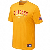 Chicago Cubs Yellow Nike Short Sleeve Practice T-Shirt,baseball caps,new era cap wholesale,wholesale hats