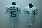 Chicago White Sox #15 beckham white(green strip),baseball caps,new era cap wholesale,wholesale hats