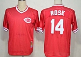 Cincinnati Reds #14 Pete Rose Mesh Batting Practice Red Throwback Jerseys,baseball caps,new era cap wholesale,wholesale hats