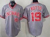 Cincinnati Reds #19 Joey Votto Gray Cooperstown Jerseys,baseball caps,new era cap wholesale,wholesale hats