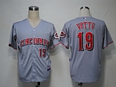 Cincinnati Reds #19 Votto Grey Cool Base Jerseys,baseball caps,new era cap wholesale,wholesale hats