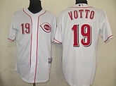 Cincinnati Reds #19 votto White Jerseys,baseball caps,new era cap wholesale,wholesale hats