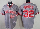 Cincinnati Reds #32 Jay Bruce Gray Cooperstown Jerseys,baseball caps,new era cap wholesale,wholesale hats