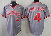 Cincinnati Reds #4 Brandon Phillips Gray Cooperstown Jerseys,baseball caps,new era cap wholesale,wholesale hats