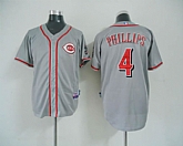 Cincinnati Reds #4 Phillips Grey Cool Base Jerseys